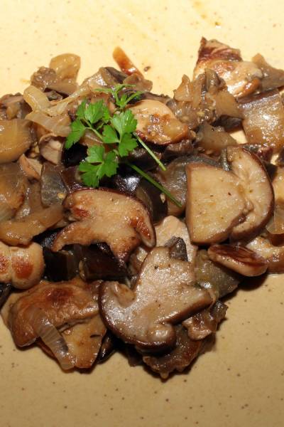 Recette, Poêlée d'aubergines aux cèpes