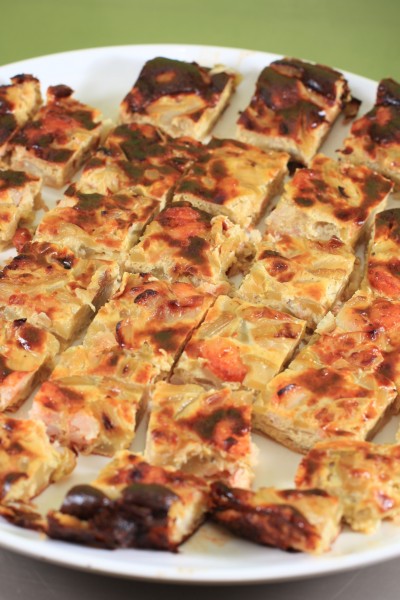 Recette, Tarte aux courgettes et crevettes à partager