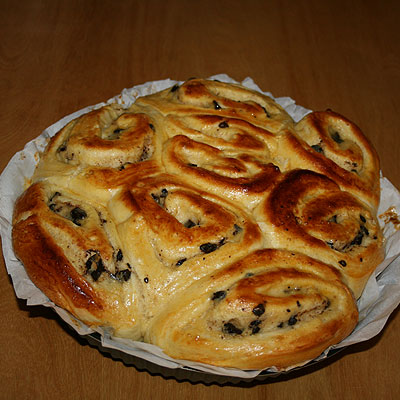 Chinois, brioche crème et pépites chocolat
