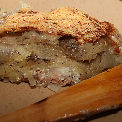 Recette, Gratin de pomme de terre au saumon