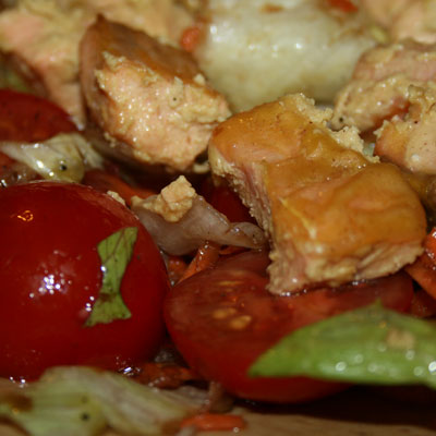 Recette, Salade saumon à la moutarde