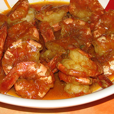 Recette, Cari de camarons