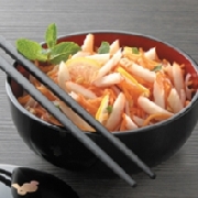 Voir la recette, Bento cine: salade acidulée surimi cacaouette