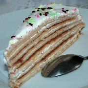 Voir la recette, Mille feuilles de crêpes aux fraises