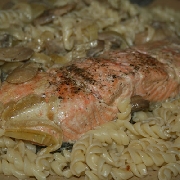 Voir la recette, Pavé de saumon à la crème