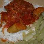 Voir la recette, Rougail saucisse