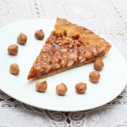 Voir la recette, Tarte noisettes caramel